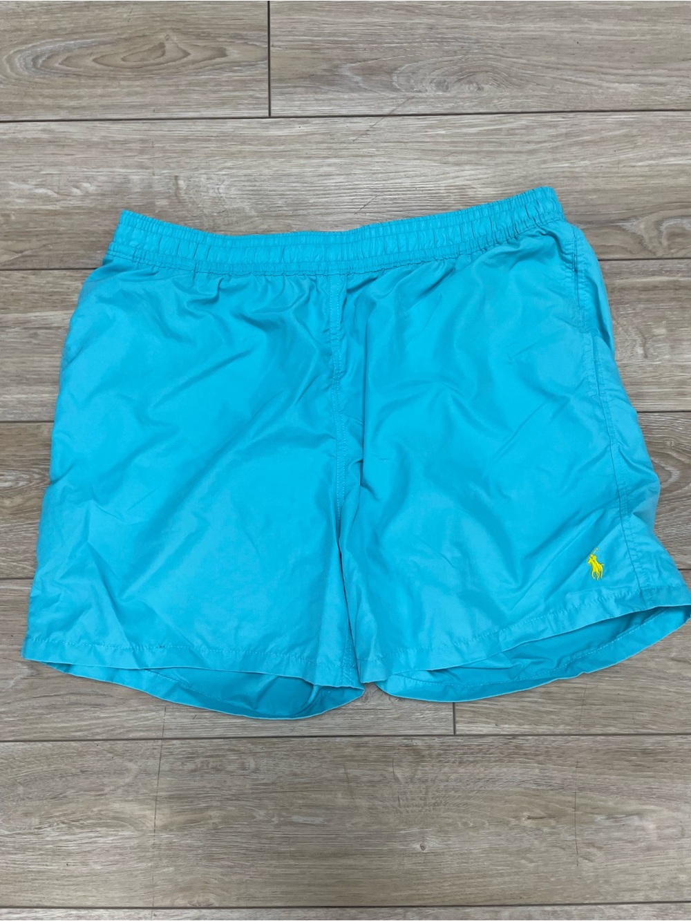Polo Ralph Lauren Swim Trunks XXL Blue Yellow Pony Logo Swim Shorts Beach Vacay